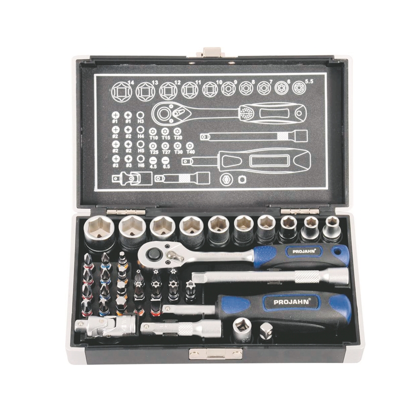 Mini-coffret à douilles et embouts 1/4", 38 pièces