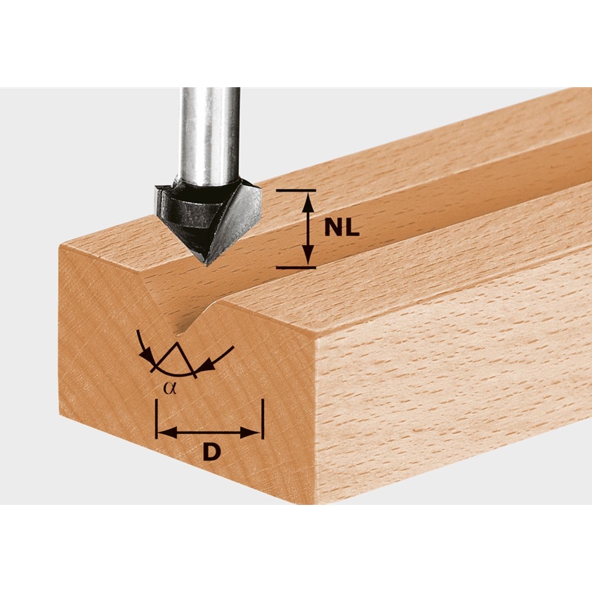 V-Nutfräser HS S8 D11/9,5/60°