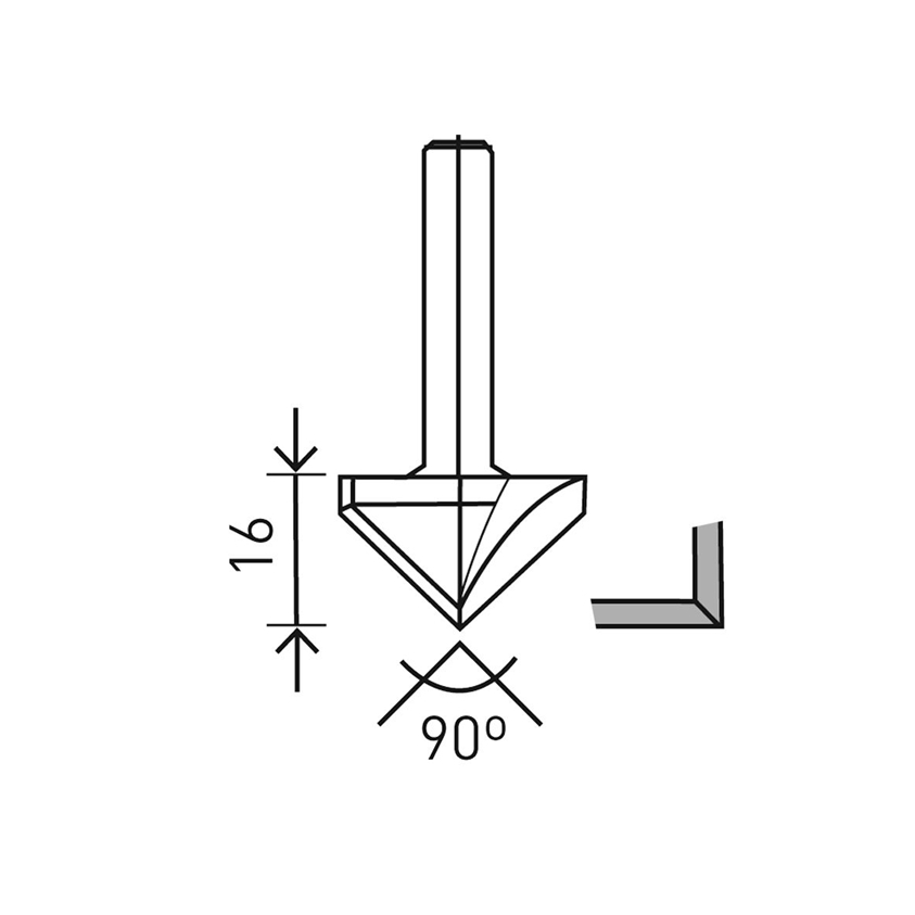 Fraise pour plaques de plâtre HW S8 D32/90°