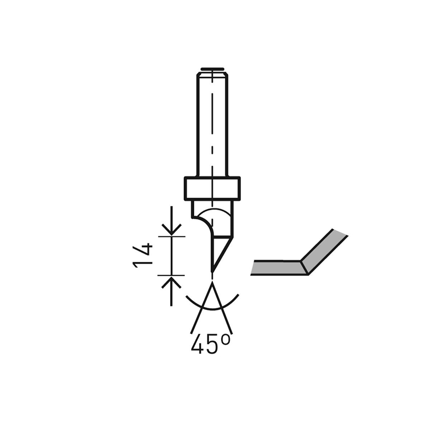 Gipskartonfräser HW S8 D12,5/45°