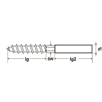 Vis avec deux filetages PROFIX A2