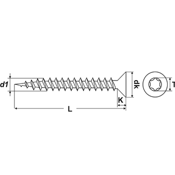 Spanplattenschrauben Senkkopf ohne Schaft A2