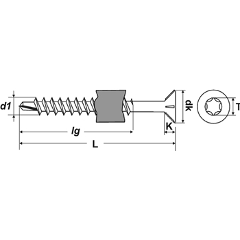 Drillspan-Bohrschrauben Senkkopf - gegurtet