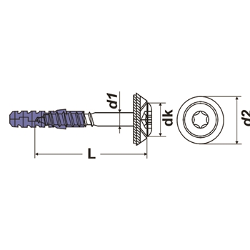Spenglerschrauben PROFIX mit Kunststoffdübel PS 6