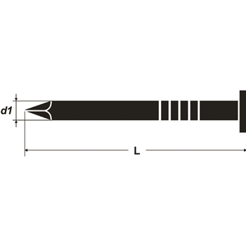 Pointes à tête plate - acier brut