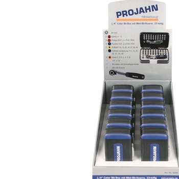 Display mit 12 Color-Bit-Boxen mit Miniknarre 1/4"