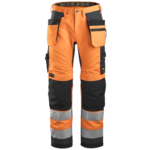 6230 AllroundWork, High-Vis-Arbeitshose+ mit Holstertaschen, Warnschutzklasse 2