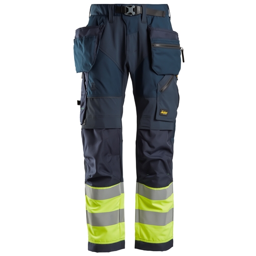 6931 FlexiWork, High-Vis-Arbeitshose+ mit Holstertaschen, Warnschutzklasse 1