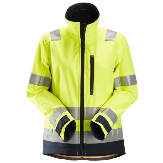 1237 AllroundWork, Damen-High-Vis-Softshell-Arbeitsjacke, Warnschutzklasse 2/3