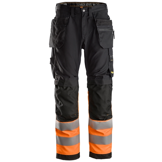 6233 AllroundWork, High-Vis-Arbeitshose+ mit Holstertaschen, Warnschutzklasse 1