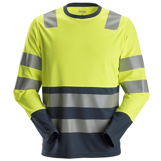 2433 AllroundWork, T-shirt à manches longues, haute visibilité, Classe 2