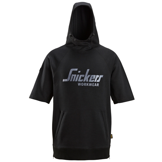 2850 Sweat-shirt à capuche avec logo à manches courtes