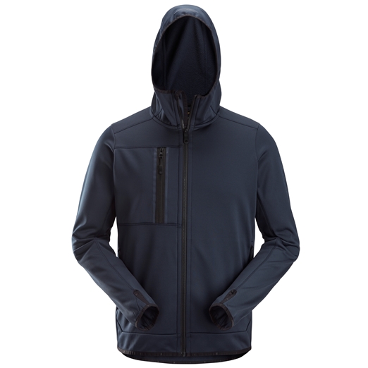 8058 AllroundWork, Sweat-shirt à capuche en polaire avec fermeture à glissière pleine longueur