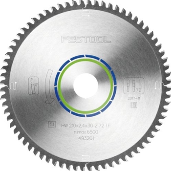 Kreissägeblatt ALUMINIUM/PLASTICS HW 210x2,4x30 TF72