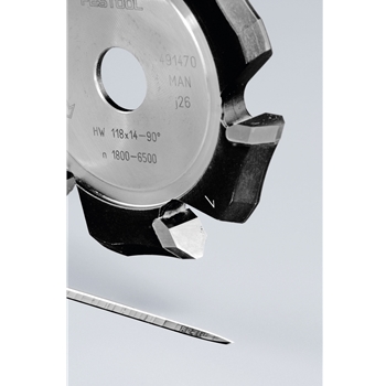 Fraises à rainurer en V HW 118x14-90°/Alu