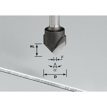 V-Nutfräser HW S8 D18-90°/Alu