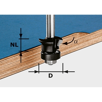 Fraise à chanfreiner/affleurer HW S8 D24/0° +45°