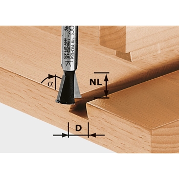 Grat-/Zinkenfräser HW S8 D14,3/13,5/15°