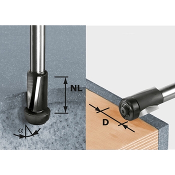 Fraise à affleurer HW avec roulement inférieur