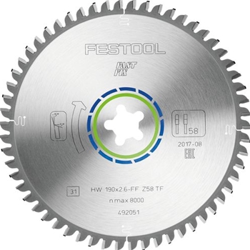 Kreissägeblatt ALUMINIUM/PLASTICS HW 190x2,6 FF TF58