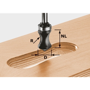 Fraise pour poignée moulurée HW S8 R16/NL32