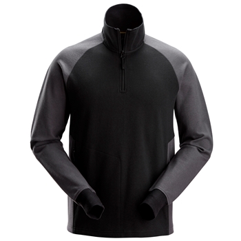 2841 Zweifarbiges Sweatshirt mit Halbreissverschluss