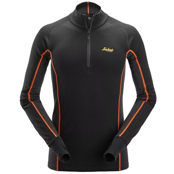 9482 Merino Base Layer Stay Warm Oberteil mit halbem Reissverschluss