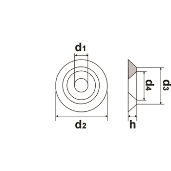 Senkscheiben (Cuvetten) gedrehte Ausführung