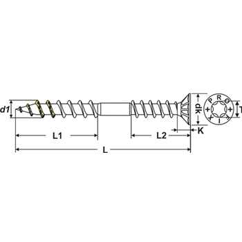 Vis universelles tête fraisée PRO-UNX® T-Drive