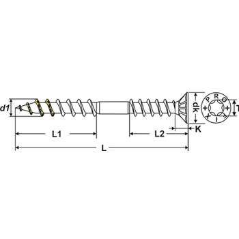 Vis universelles tête fraisée PRO-UNX® blanche