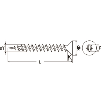 Vis p.pann.aggl. PROFIX Pozidriv ent.filetée