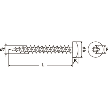 Vis p.pann.aggl. PROFIX Pozidriv Pan-Head