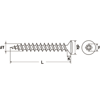 Vis p.pann.aggl. PROFIX Pozidriv fraisée bombée