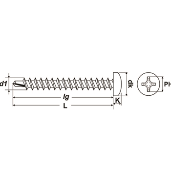 Bohrschrauben Phillips DIN 7504 PROFIX