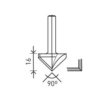 Gipskartonfräser HW S8 D32/90°